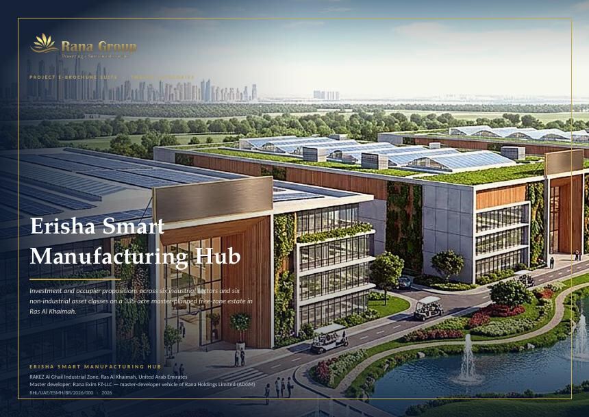 Cover of the Erisha Smart Manufacturing Hub project e-brochure suite